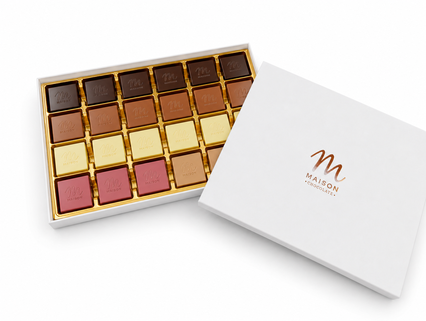 Maison Chocolate Premium Beyaz Madlen Çikolata Kutusu 600 Gr