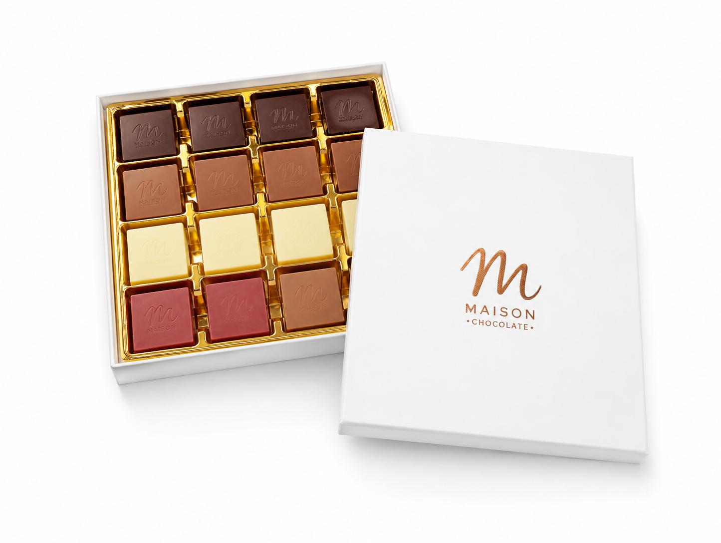 Maison Chocolate Premium Beyaz Madlen Çikolata Kutusu 400 Gr