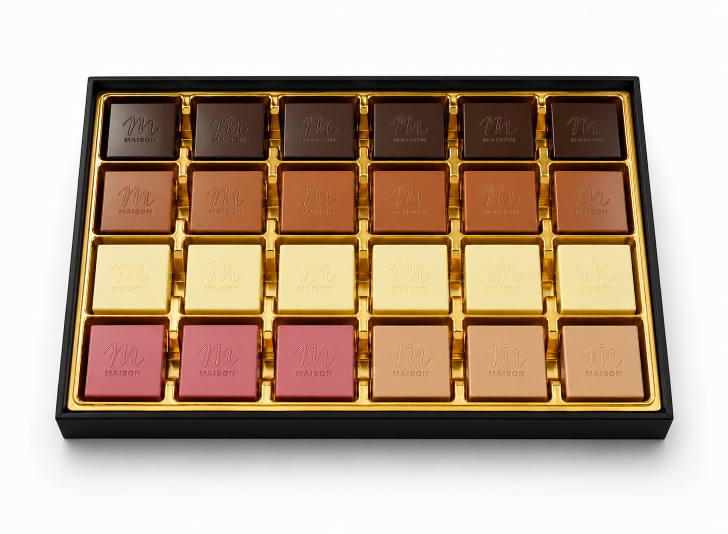 Maison Chocolate Premium Siyah Madlen Çikolata Kutusu 600 Gr
