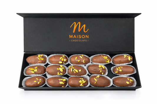 Maison Premium Çikolata Kaplamalı Hurma Kutusu 450 gr El Yapımı Özel Tasarım