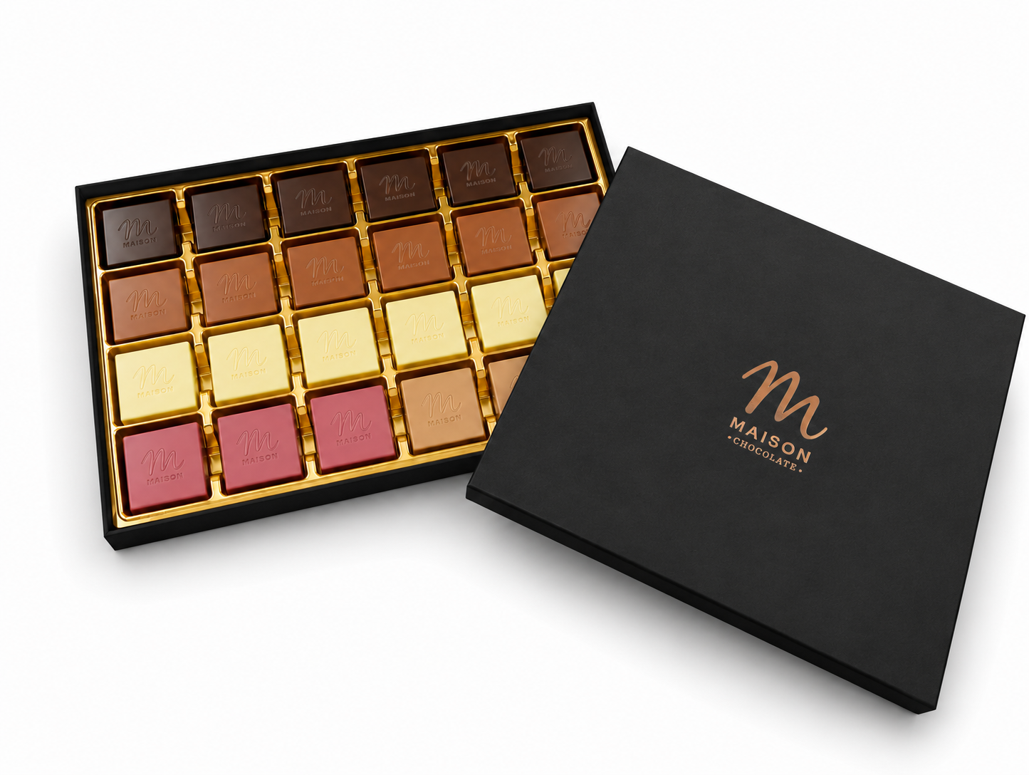 Maison Chocolate Premium Siyah Madlen Çikolata Kutusu 600 Gr