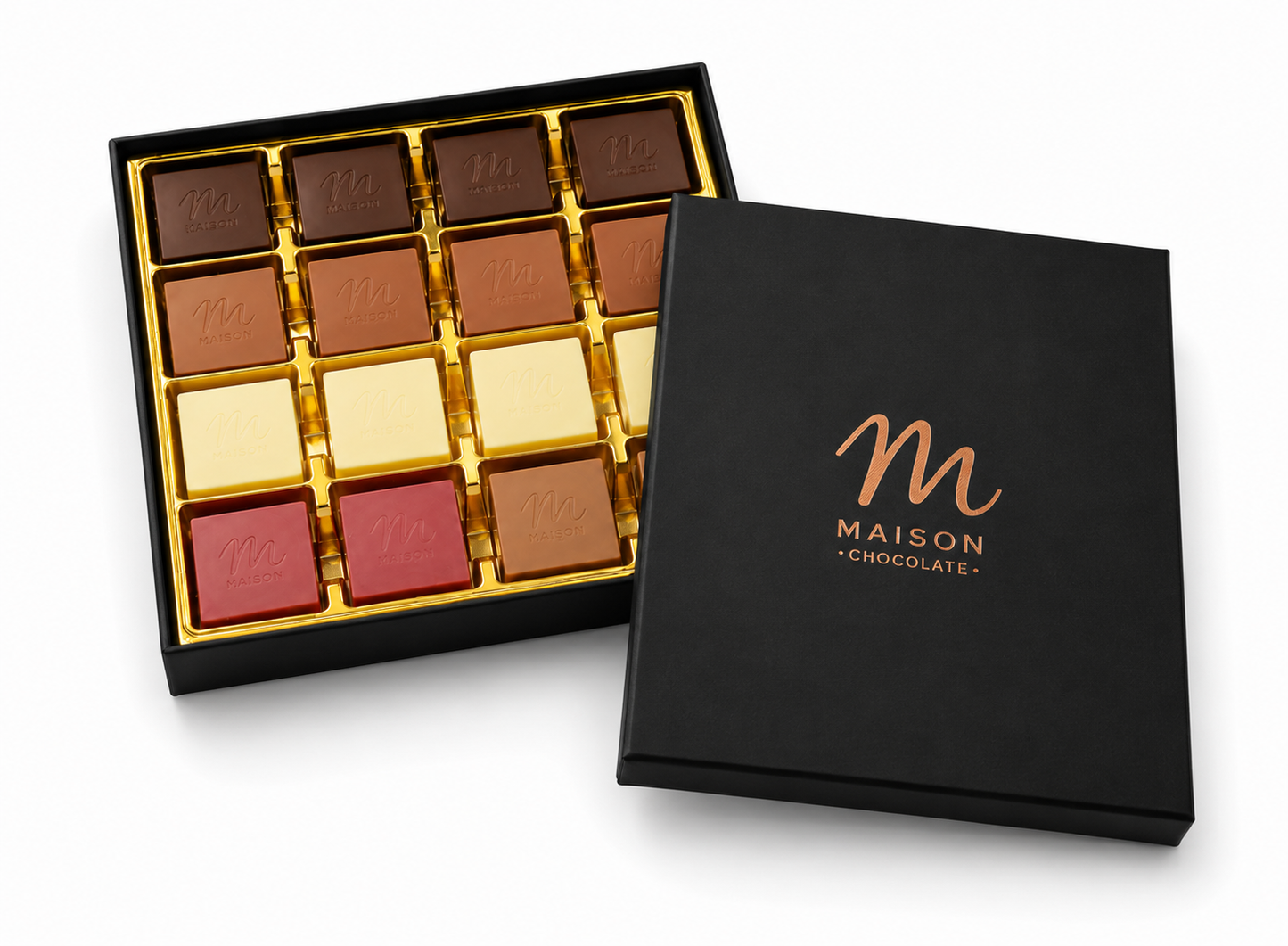 Maison Chocolate Premium Siyah Madlen Çikolata Kutusu 400 Gr